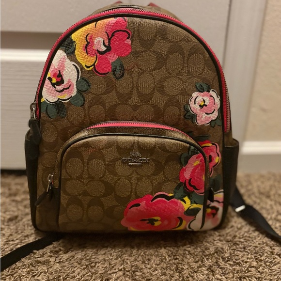 Coach Handbags - Coach Floral Print Signature Backpack